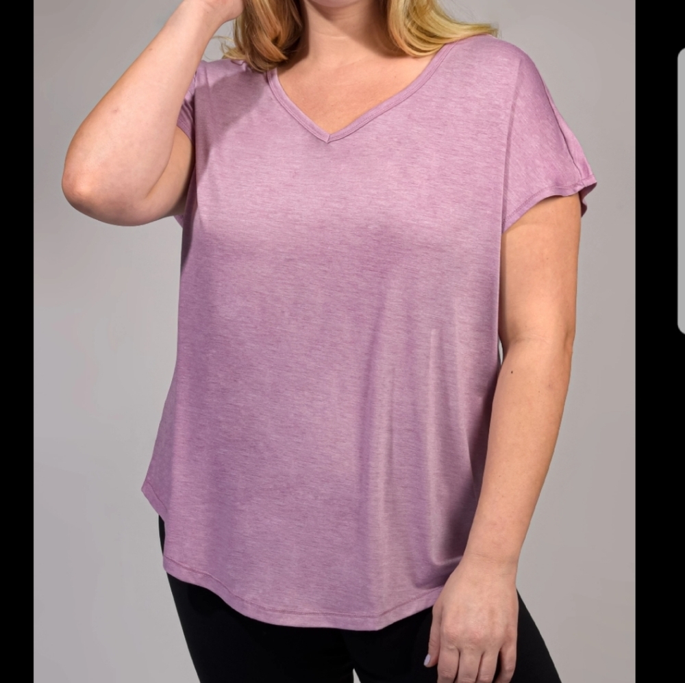Yogalicious Plus Size Casual Workout Cut Out Back Short Sleeve Top Tee 1X